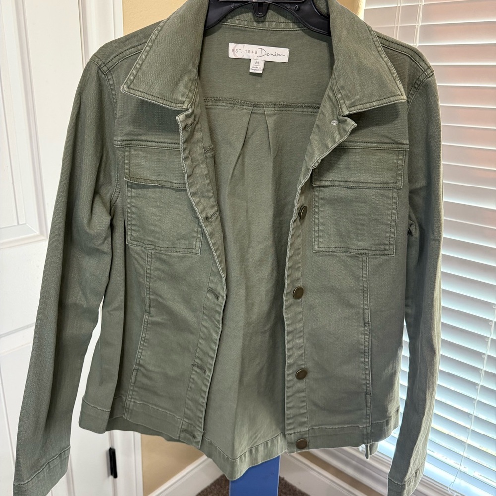 Classic Olive Green Jean Jacket